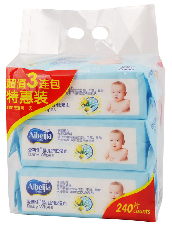 爱蓓佳三连包湿巾