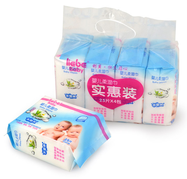 利贝婴儿柔湿巾25片X4包