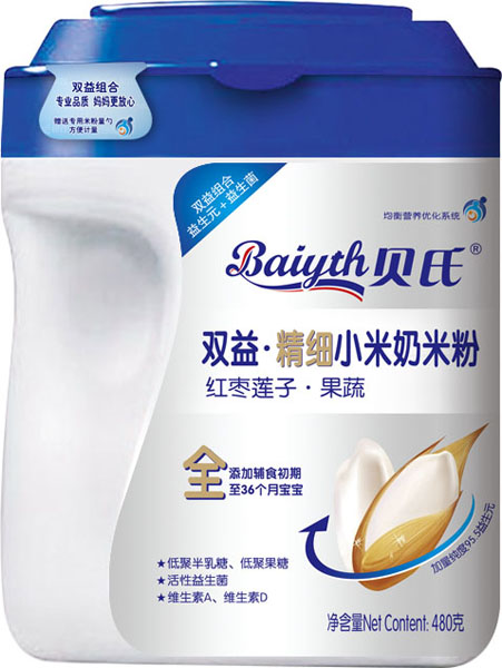 贝氏红枣莲子果蔬双益精细小米奶米粉480克
