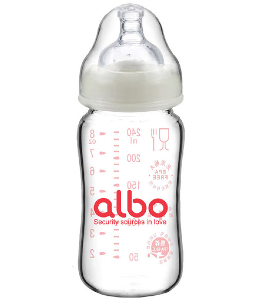爱乐宝宽口初生玻璃奶瓶240ml