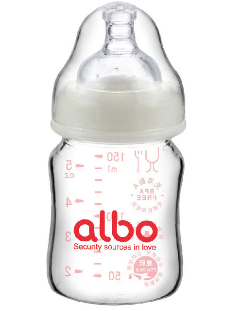 爱乐宝宽口初生玻璃奶瓶150ml