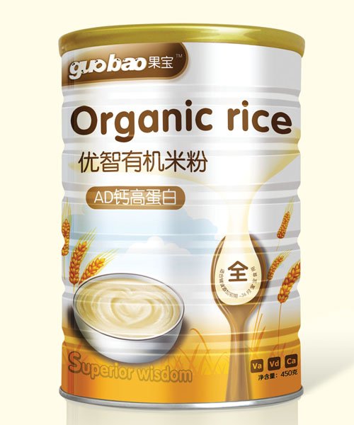 果宝AD钙高蛋白优智有机米粉