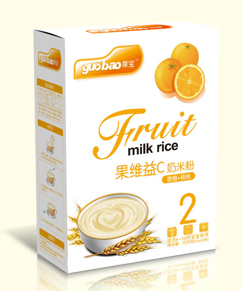 果宝果维益C奶米粉盒装2段