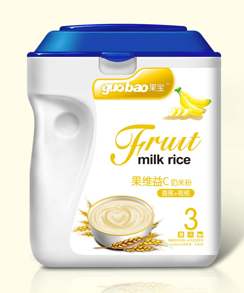 果宝果维益C奶米粉桶装3段香蕉