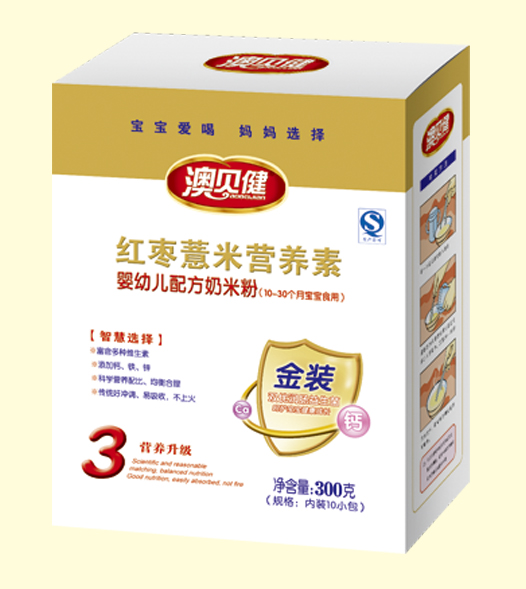 澳贝健红枣薏米营养素奶米粉3段