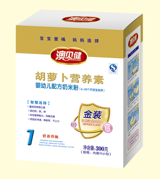 澳贝健胡萝卜营养素奶米粉1段