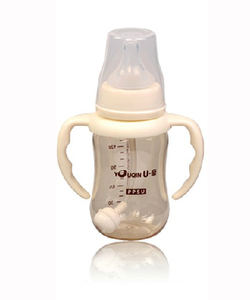 U亲A315PPSU标准口径带柄自动奶瓶150ML