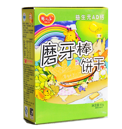 婴儿乐普通磨牙棒饼干柠檬味80g