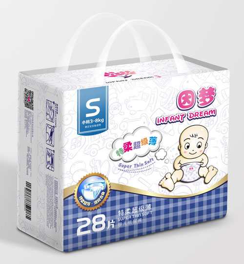 因梦特柔超级薄婴儿纸尿裤S码28片