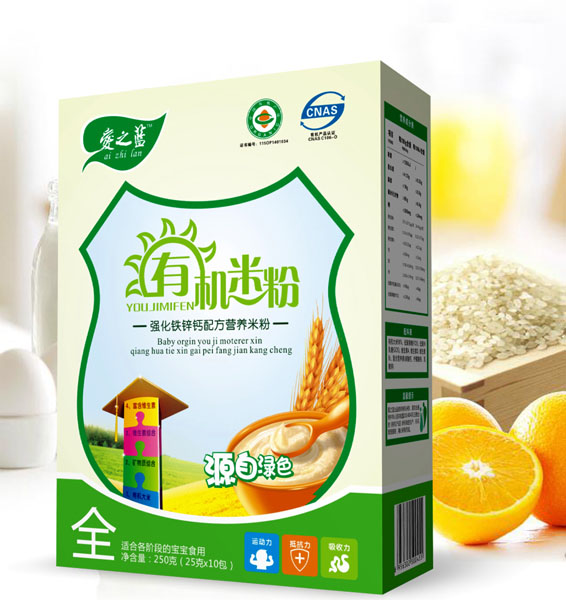 爱之蓝强化铁锌钙配方有机米粉盒装