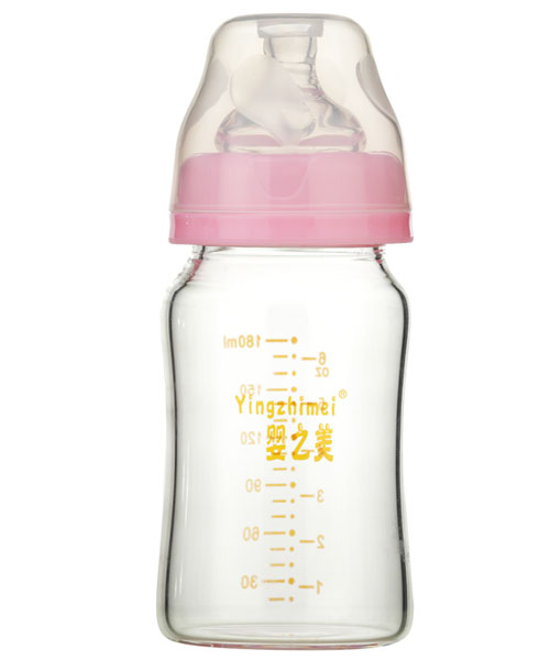 婴之美宽口晶钻玻璃奶瓶180ML