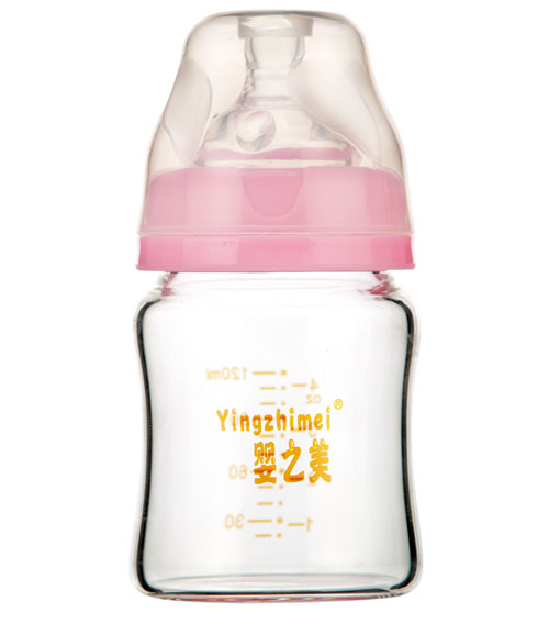 婴之美宽口晶钻玻璃奶瓶120ML