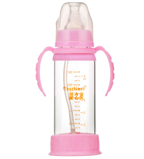 婴之美标口双耳自动高硼硅玻璃奶瓶180ML