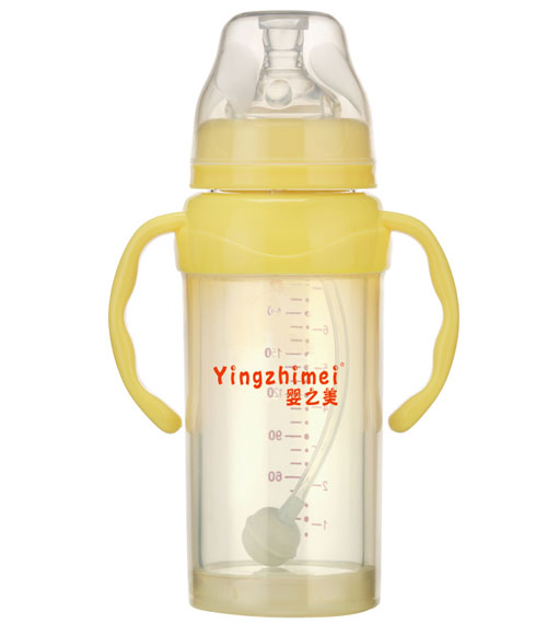 婴之美宽口防爆双耳自动玻璃奶瓶240ML
