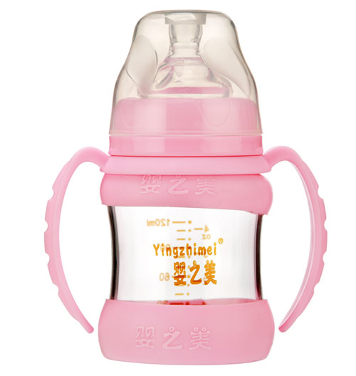 婴之美宽口双耳自动高硼硅玻璃奶瓶120ML