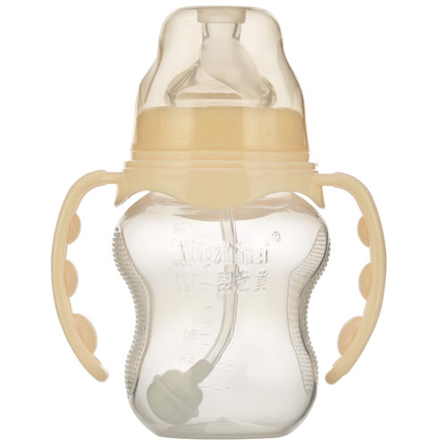 婴之美宽口双耳自动葫芦PP奶瓶210ML乳白色