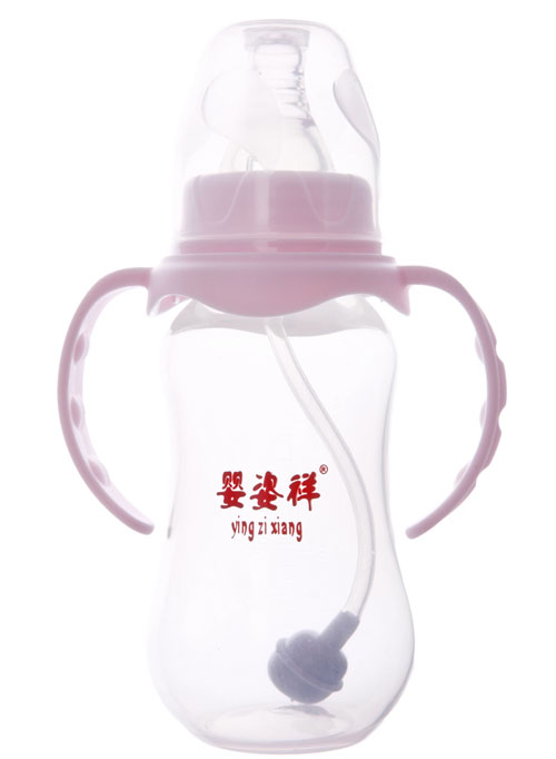 婴姿祥标口双耳自动圆弧奶瓶180ML