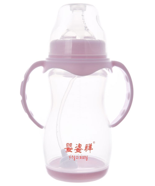 婴姿祥宽口双耳自动弧形带底奶瓶300ML