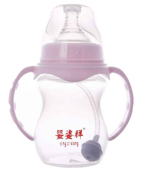 婴姿祥宽口双耳自动弧形奶瓶（磨砂）180ML