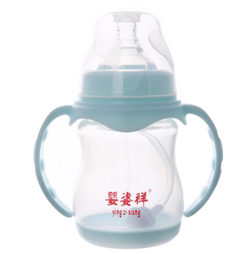 婴姿祥宽口双耳自动弧形带底奶瓶180ML