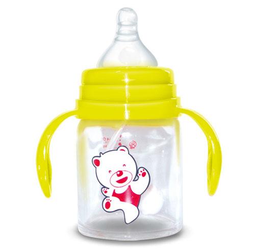 Babykin（贝沁）食品级玻璃奶瓶宽口直身奶瓶120ML