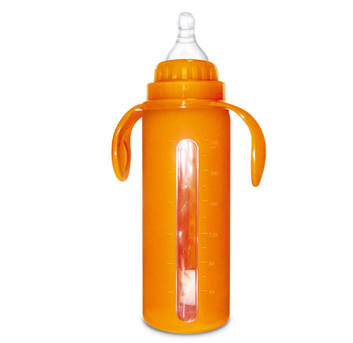 Babykin（贝沁）玻璃+硅胶套标口直身奶瓶240ML