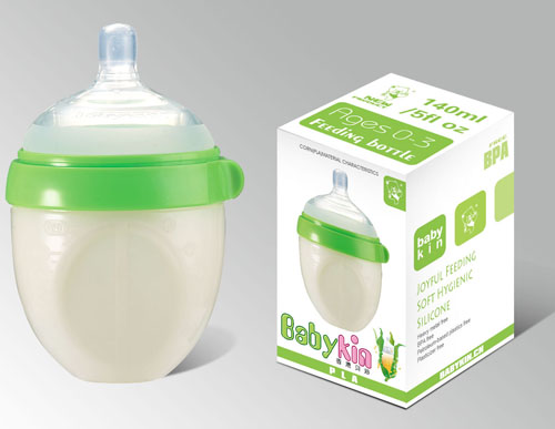 Babykin（贝沁）0PLA玉米婴儿奶瓶140ml绿色