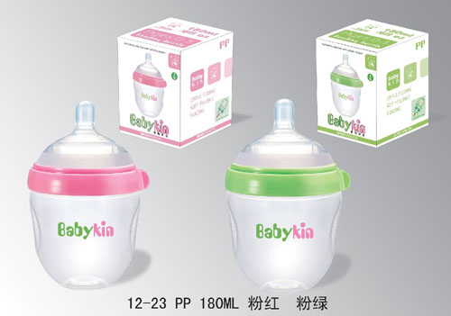 Babykin（贝沁）PP超宽口奶瓶180ml粉色