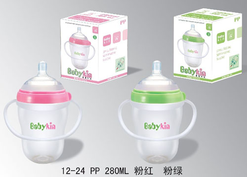 Babykin（贝沁）PP超宽口奶瓶280ml绿色