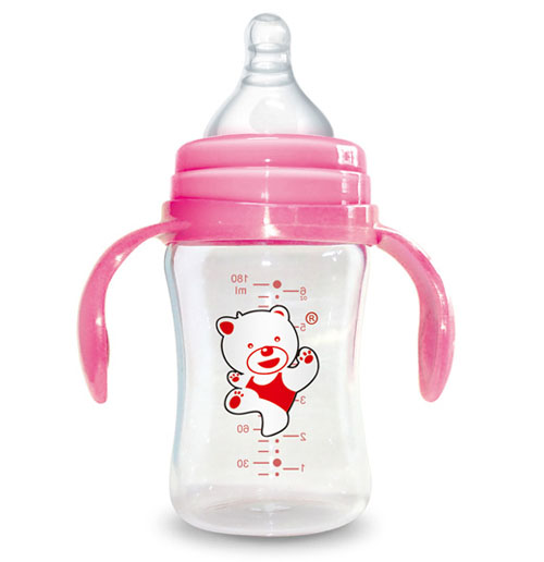 Babykin（贝沁）宽口弧形高硼硅玻璃奶瓶180ML