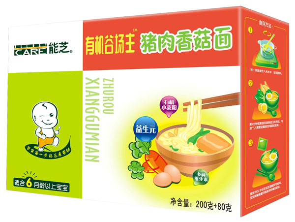 能芝有机谷场主猪肉香菇面