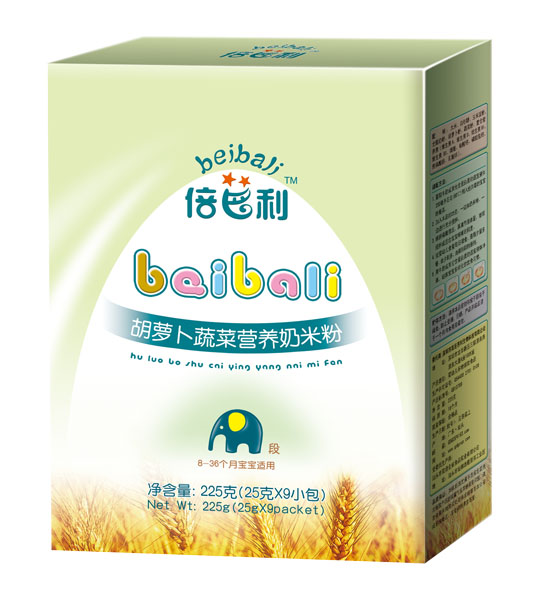 倍芭利胡萝卜蔬菜营养奶米粉盒装