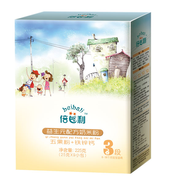 倍芭利五果粉+铁锌钙益生元配方奶米粉盒装
