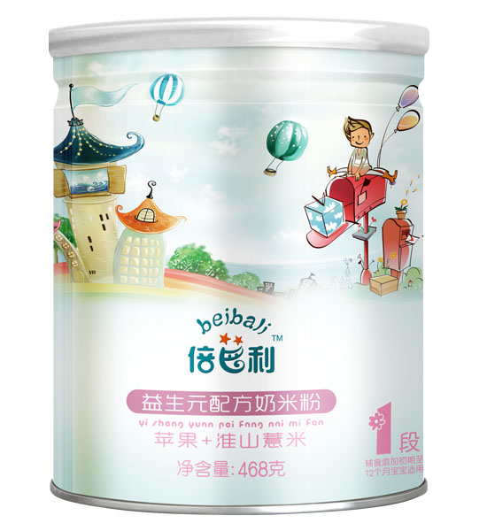 倍芭利苹果+淮山薏米益生元配方奶米粉罐装