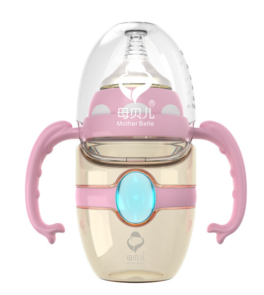 母贝儿粉色PPSU奶瓶180ml
