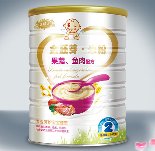 康缘人果蔬鱼肉配方金胚芽米粉2段