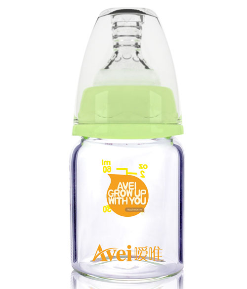 嗳唯标准口径高硼硅玻璃奶瓶(60ml)