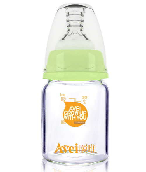 嗳唯标准口径高硼硅玻璃奶瓶(60ml)