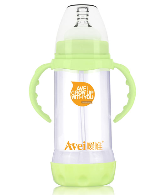 嗳唯宽口径带柄自动防胀气PP奶瓶（300ml）