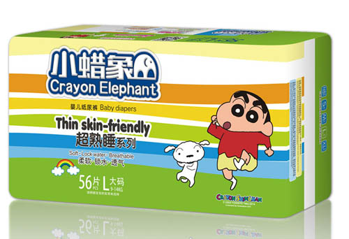 小蜡象超熟睡系列婴儿纸尿裤L码56片