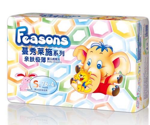 Feasons亲肤极薄婴儿纸尿片S码