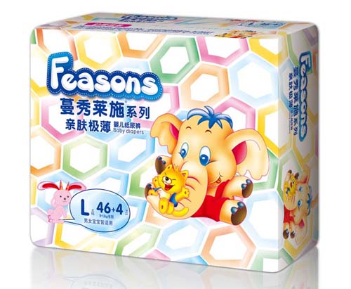 Feasons亲肤极薄婴儿纸尿裤L码