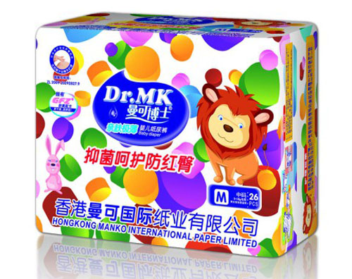 曼可博士亲肤极薄婴儿纸尿裤M码
