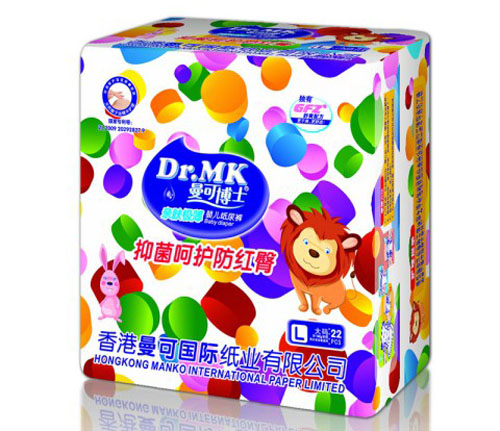 曼可博士亲肤极薄婴儿纸尿裤L码