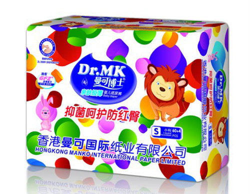 曼可博士亲肤极薄婴儿纸尿裤S码40+4片
