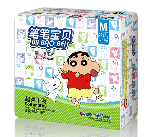 笔笔宝贝超柔干爽婴儿纸尿片M码