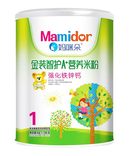 妈咪朵智护强化铁锌钙A＋营养米粉（听装）
