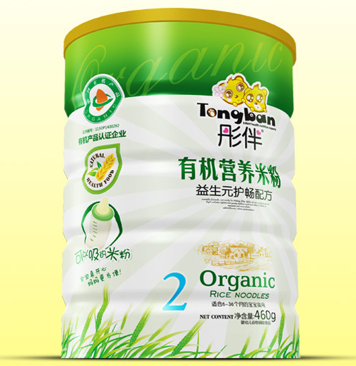 彤伴益生元护畅有机米粉铁听装2段