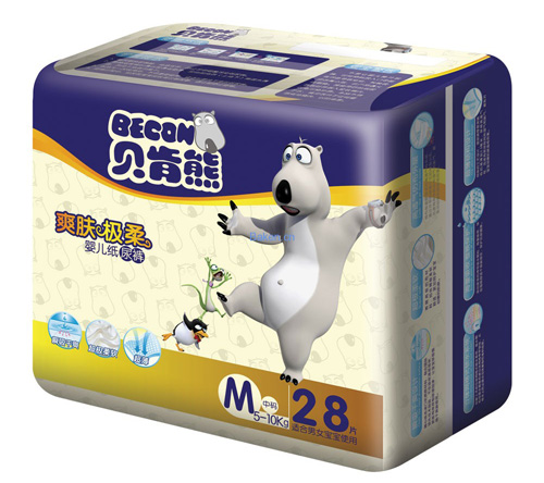 贝肯熊爽肤极柔纸尿裤M码