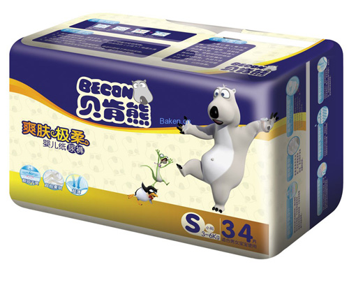 贝肯熊爽肤极柔纸尿裤S码